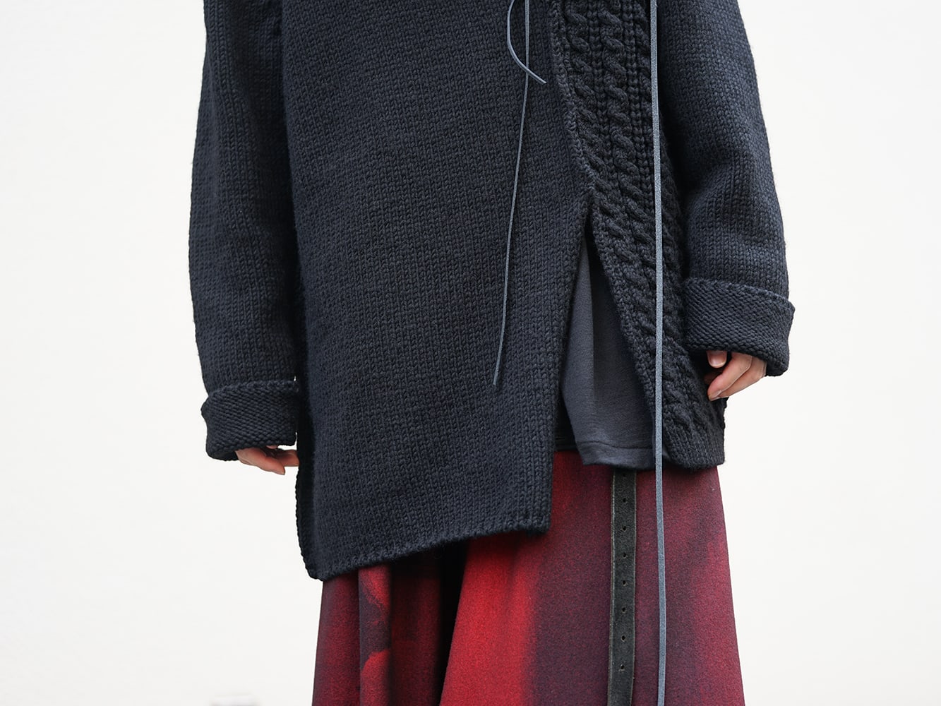 Yohji Yamamoto 18AW Red flannel right front dress coat Style 05