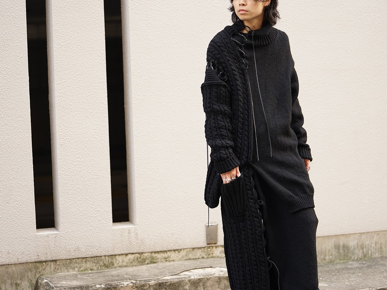 Yohji Yamamoto 18AW Knit Top and Skirt Style - FASCINATE BLOG