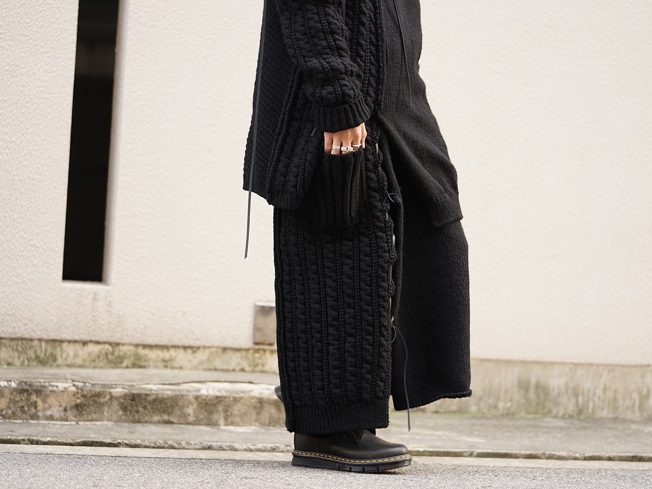 Yohji Yamamoto 18AW Knit Top and Skirt Style - FASCINATE BLOG