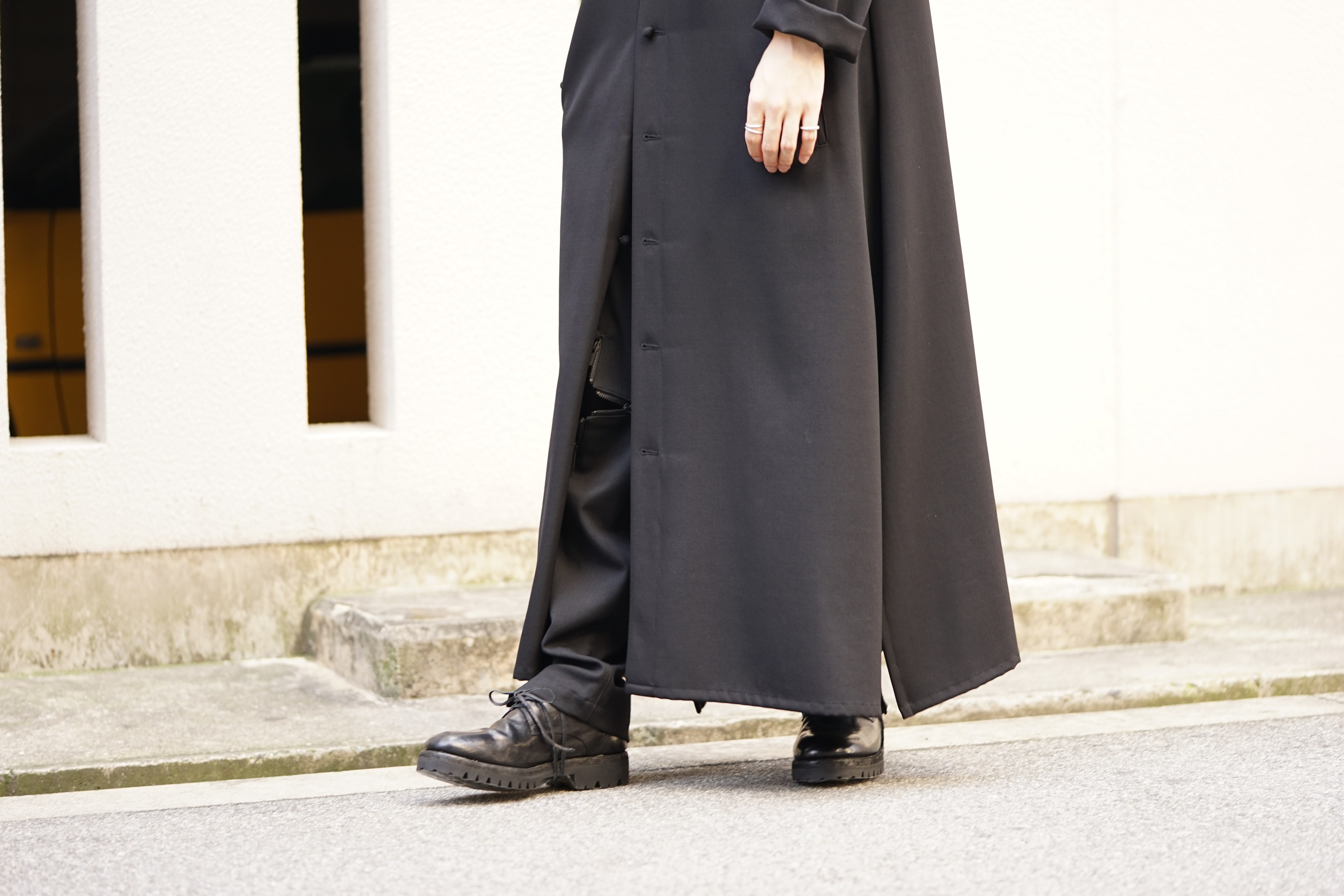 Yohji Yamamoto 18AW N-Stand hem slit long dress shirt Style