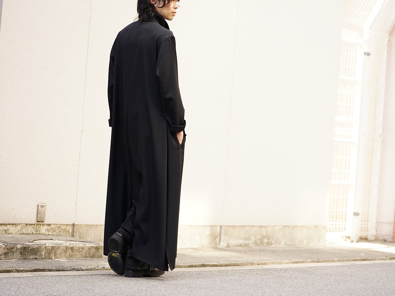 Yohji Yamamoto 18AW N-Stand hem slit long dress shirt Style