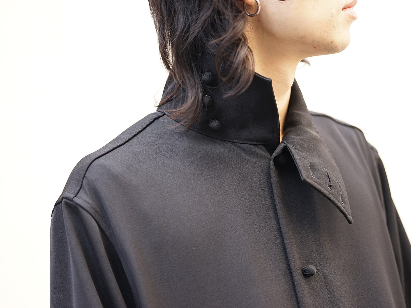 Yohji Yamamoto 18AW N-Stand hem slit long dress shirt Style