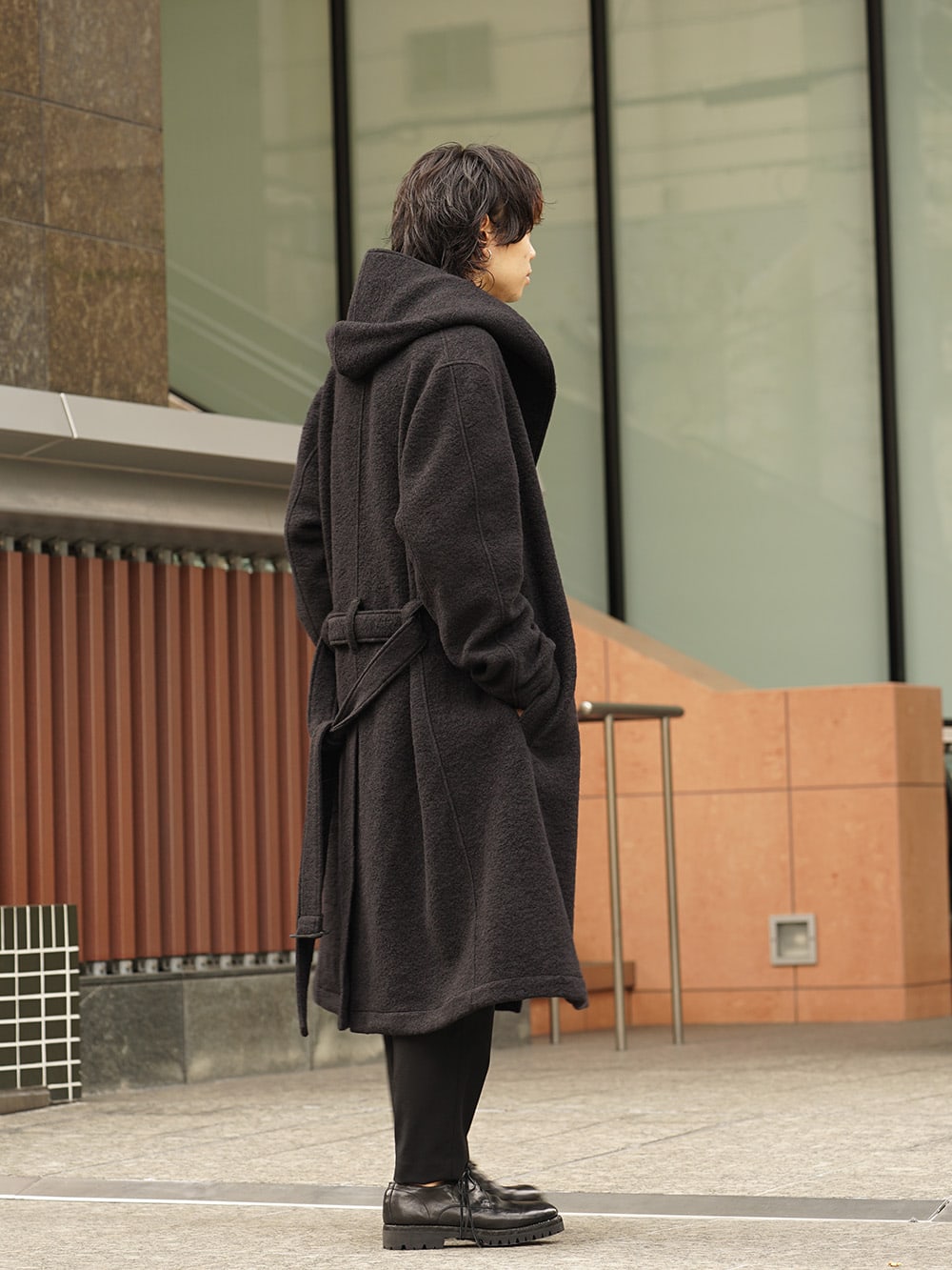 Yohji Yamamoto 18AW Ｗ hooded coat knit mossa Style 04