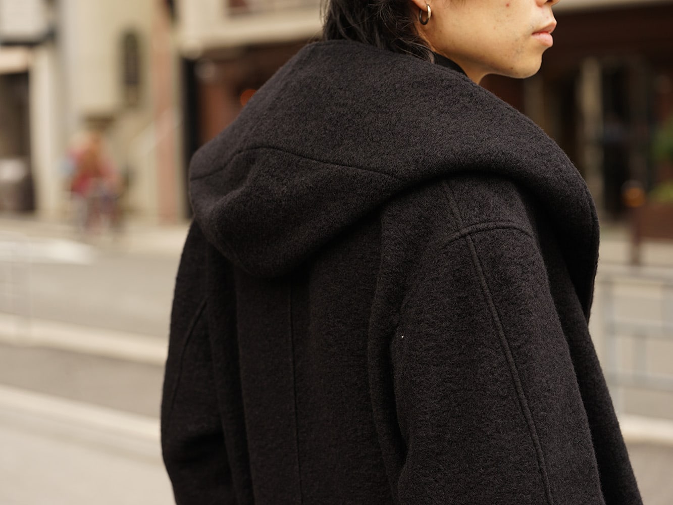 Yohji Yamamoto 18AW Ｗ hooded coat knit mossa Style 07