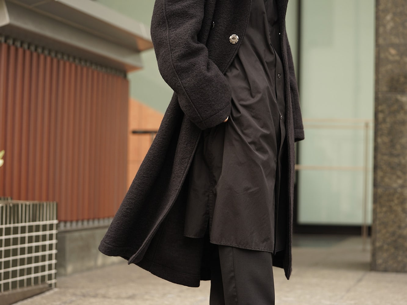 Yohji Yamamoto 18AW Ｗ hooded coat knit mossa Style 08