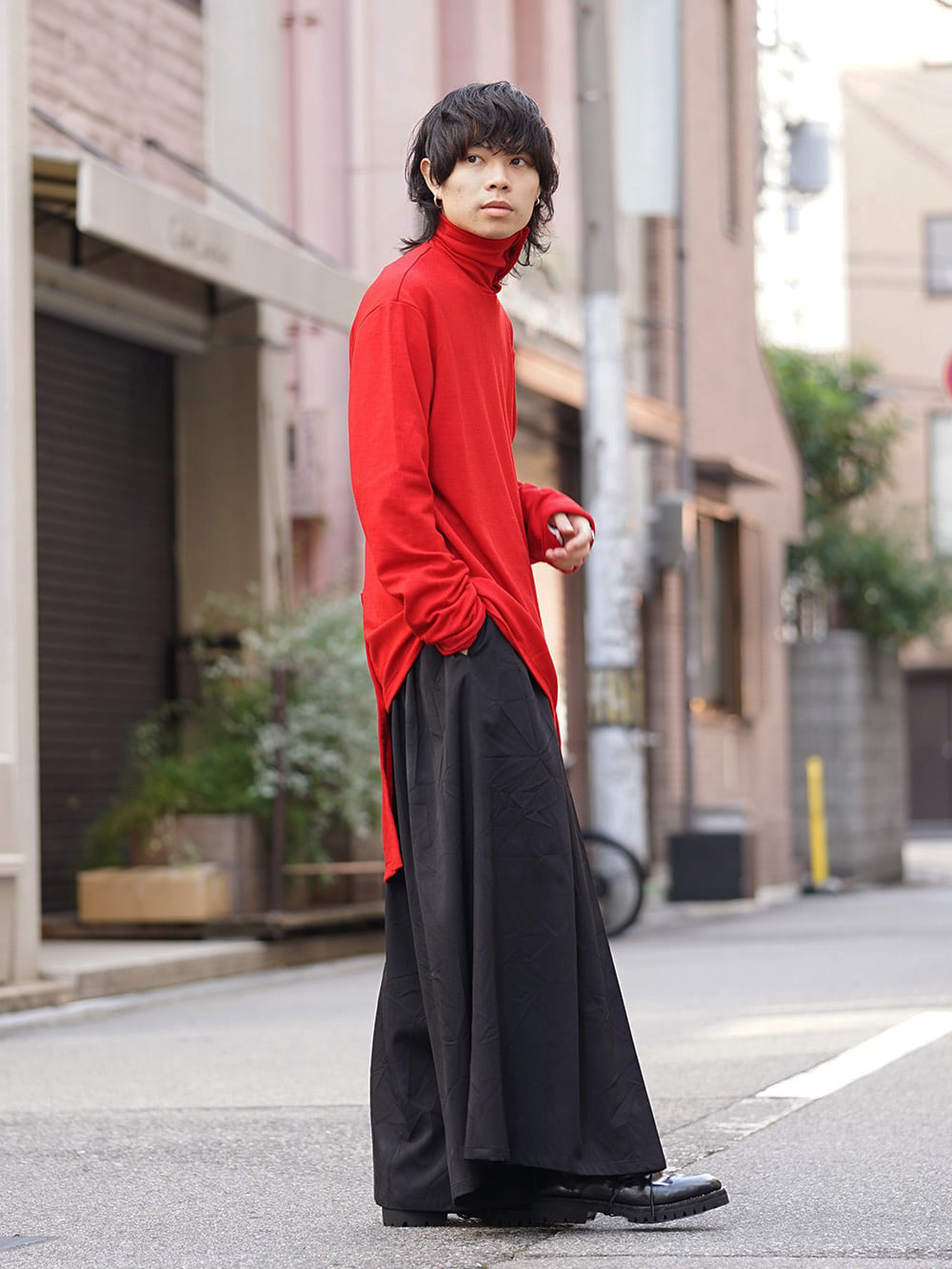 Yohji Yamamoto 18AW Red color Turtle Milled Washable Jersey Style 04
