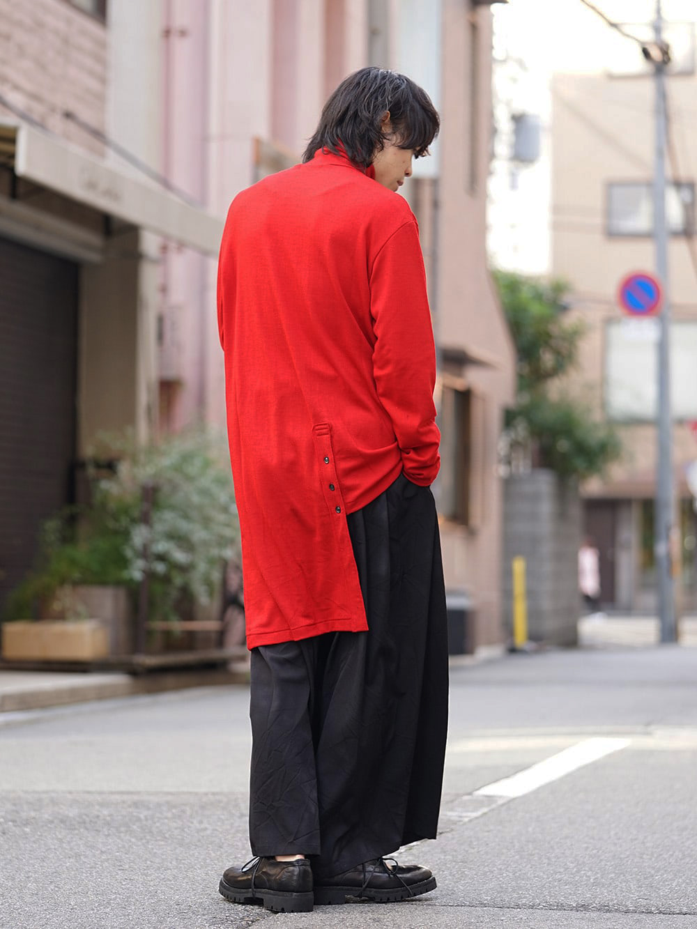 Yohji Yamamoto 18AW Red color Turtle Milled Washable Jersey Style 04