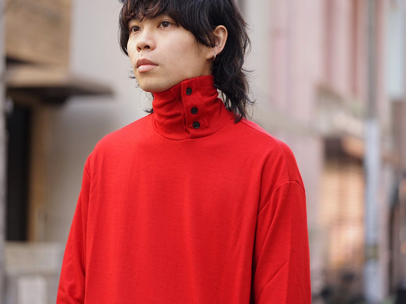 Yohji Yamamoto 18AW Red color Turtle Milled Washable Jersey Style 01