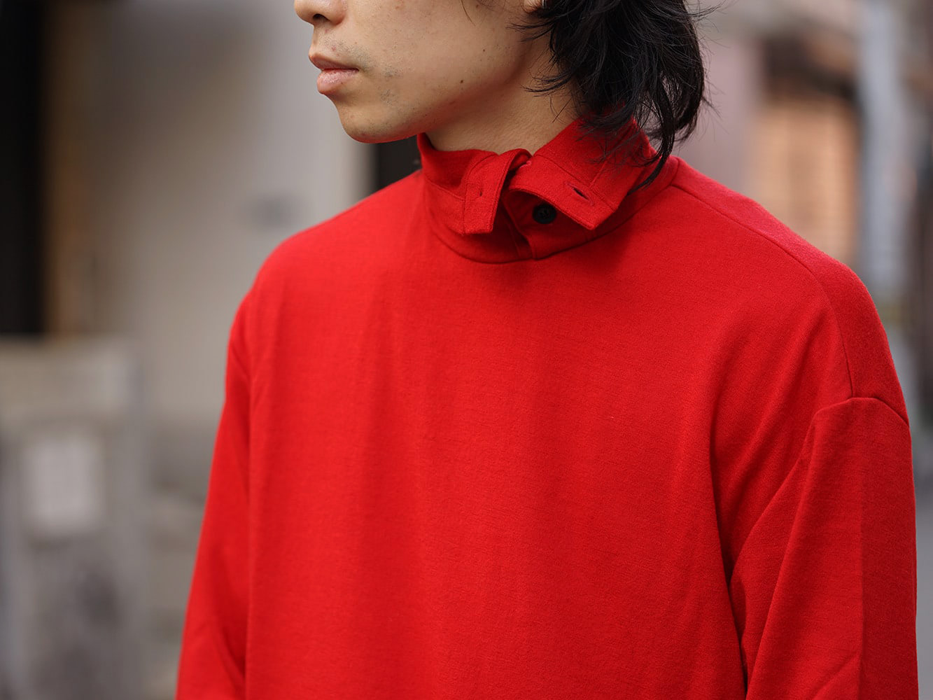 Yohji Yamamoto 18AW Red color Turtle Milled Washable Jersey Style 05