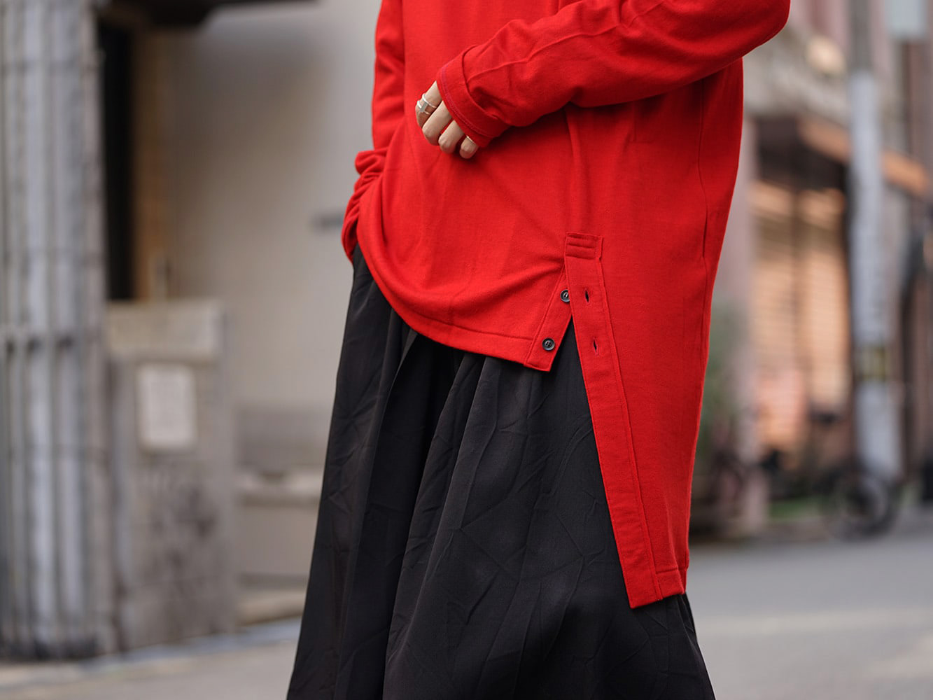 Yohji Yamamoto 18AW Red color Turtle Milled Washable Jersey Style 07