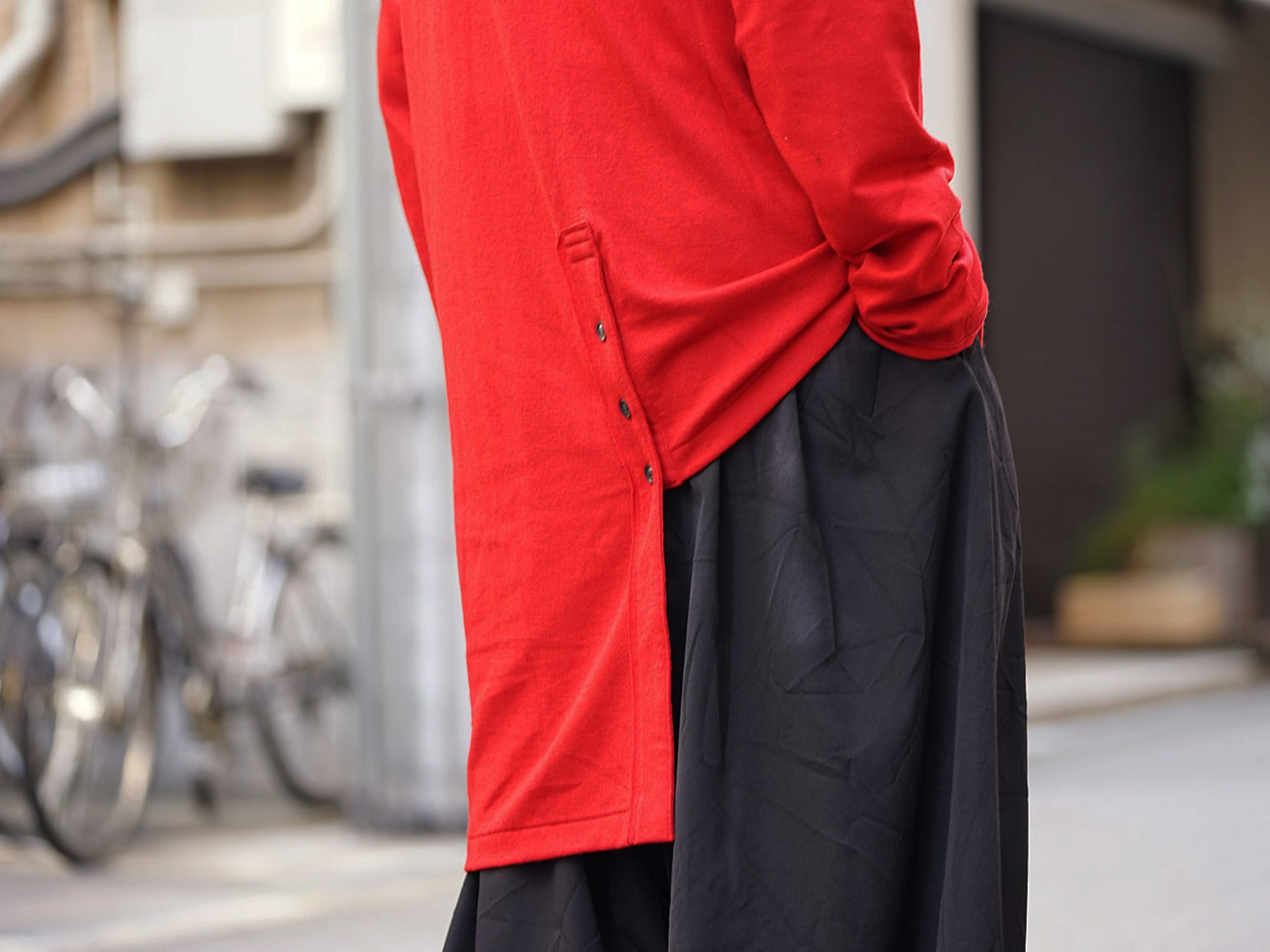 Yohji Yamamoto 18AW Red color Turtle Milled Washable Jersey Style 08