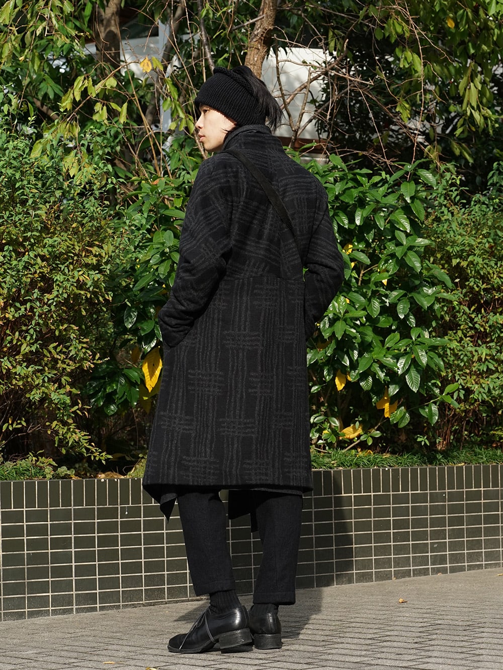 individual sentiments 18AW Grid Pattern Jaquard Wool Beaver