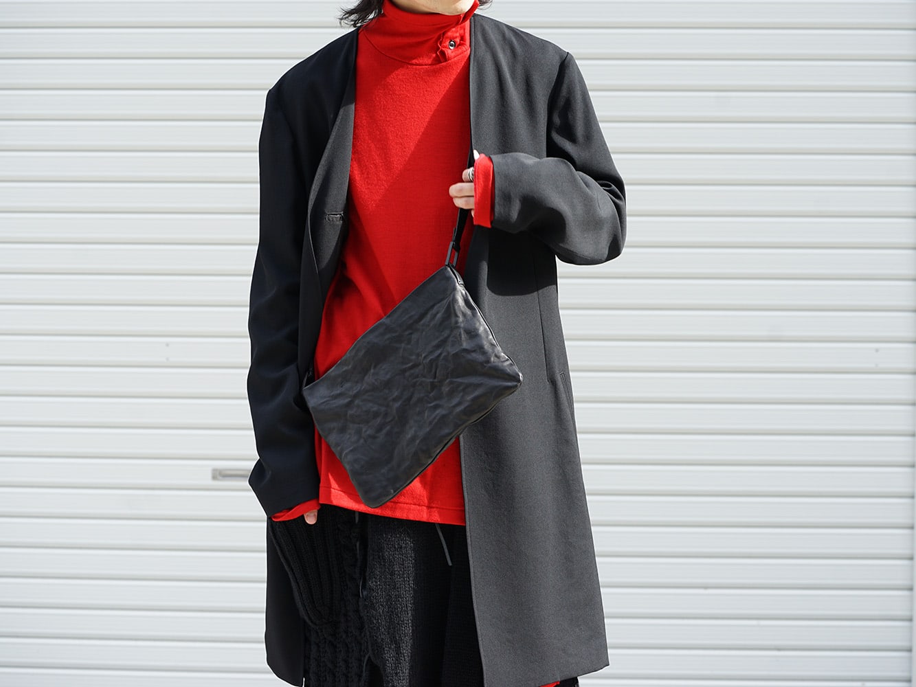 Yohji Yamamoto 18AW No Collar Jacket Wrinkled Gabardine Style 11