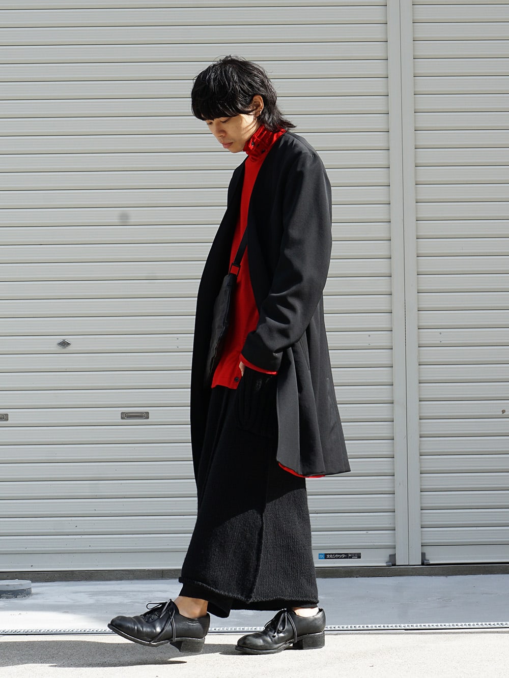 Yohji Yamamoto 18AW No Collar Jacket Wrinkled Gabardine Style 03