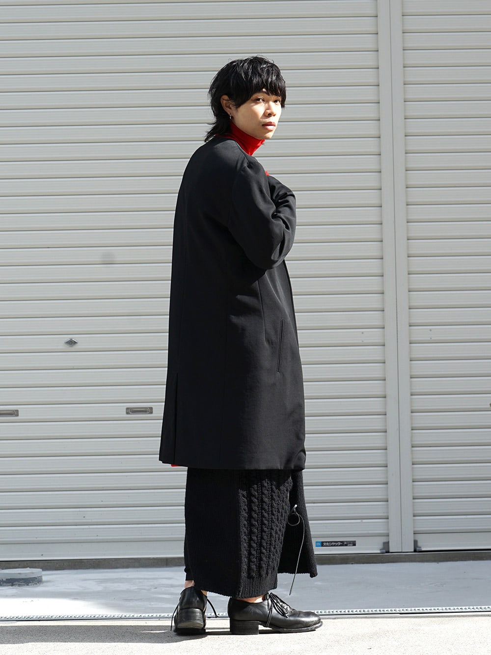 Yohji Yamamoto 18AW No Collar Jacket Wrinkled Gabardine Style 04
