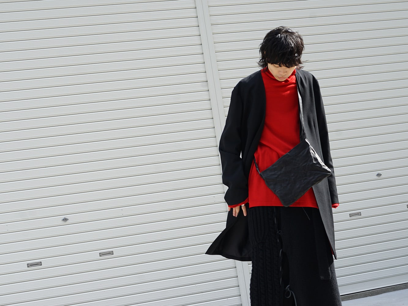 Yohji Yamamoto 18AW No Collar Jacket Wrinkled Gabardine Style 05