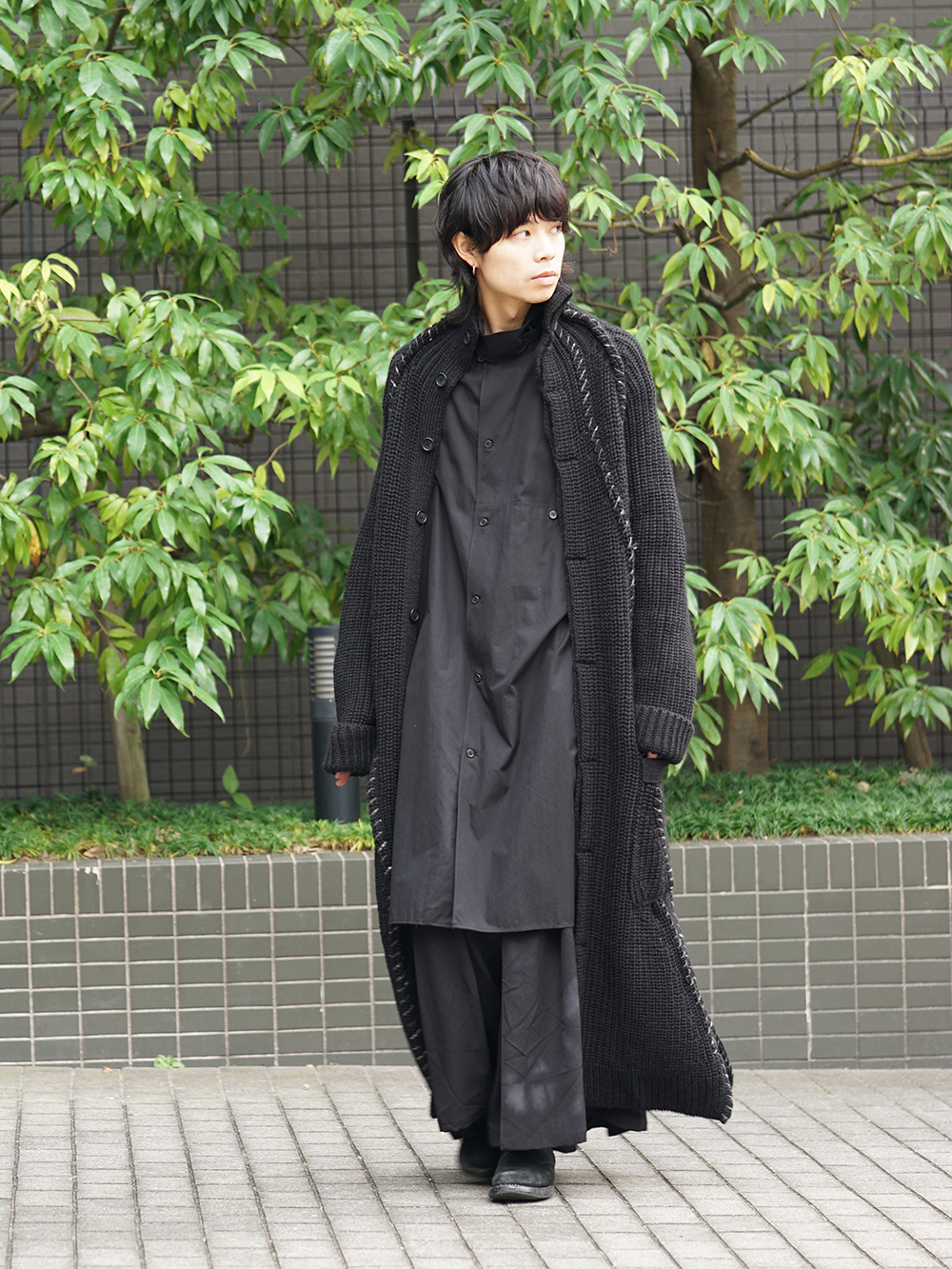 Yohji Yamamoto 18AW Embroidery Switching Coat Winter Style 02