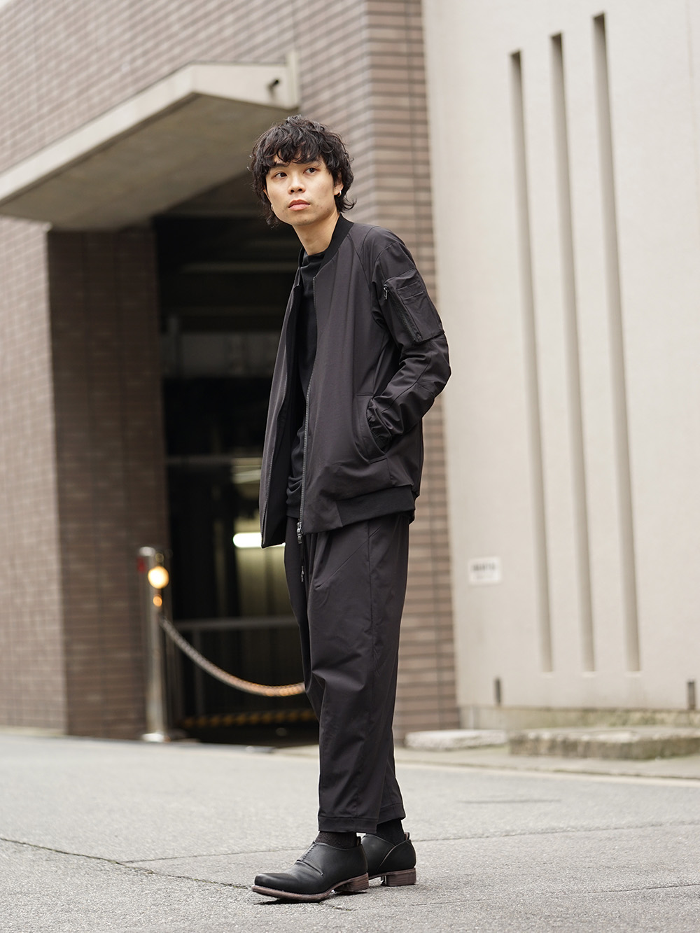 DEVOA 19SS Silk Linen Canvas Sand Blast Finish Suit Style