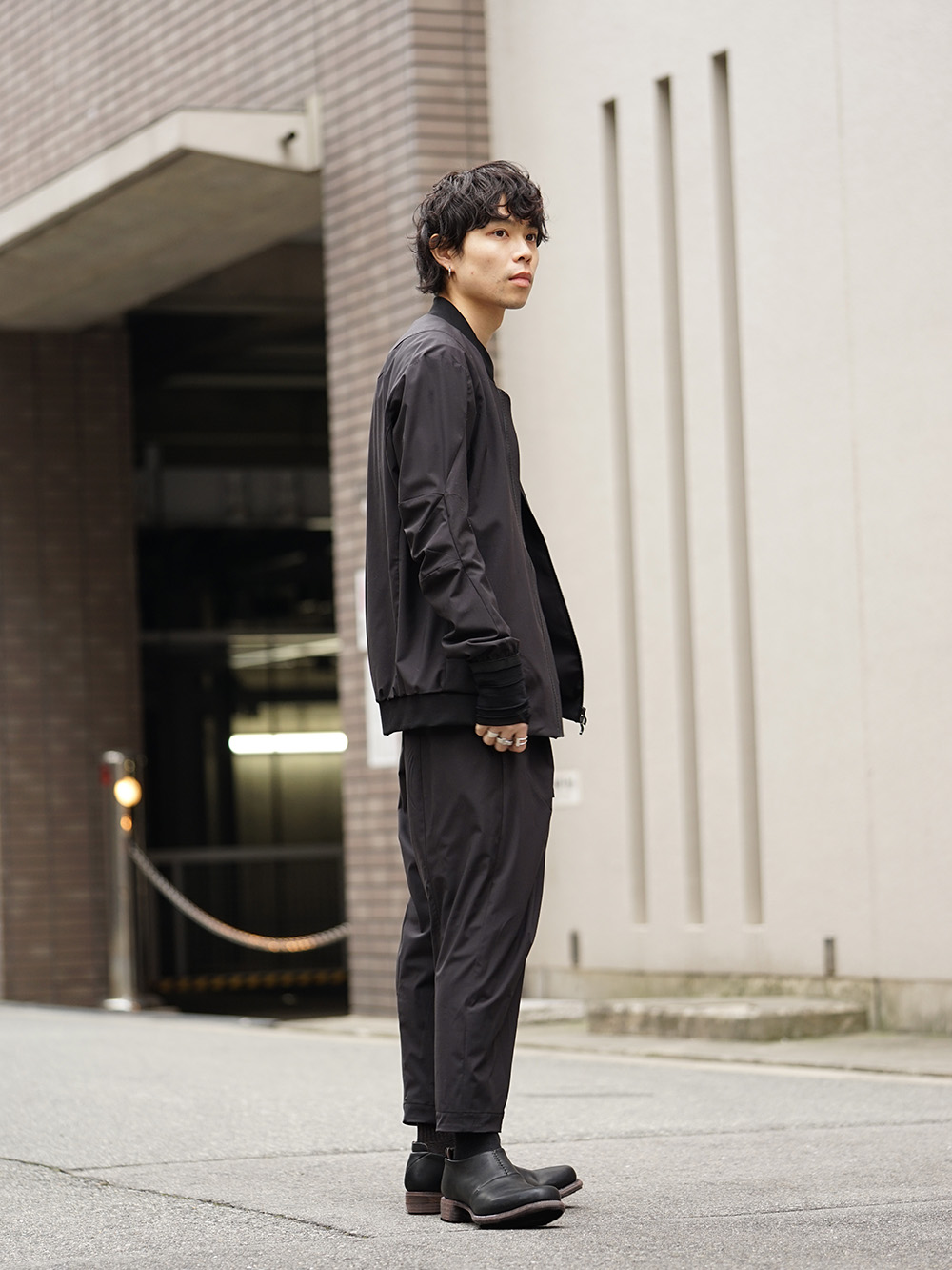 DEVOA 19SS Silk Linen Canvas Sand Blast Finish Suit Style