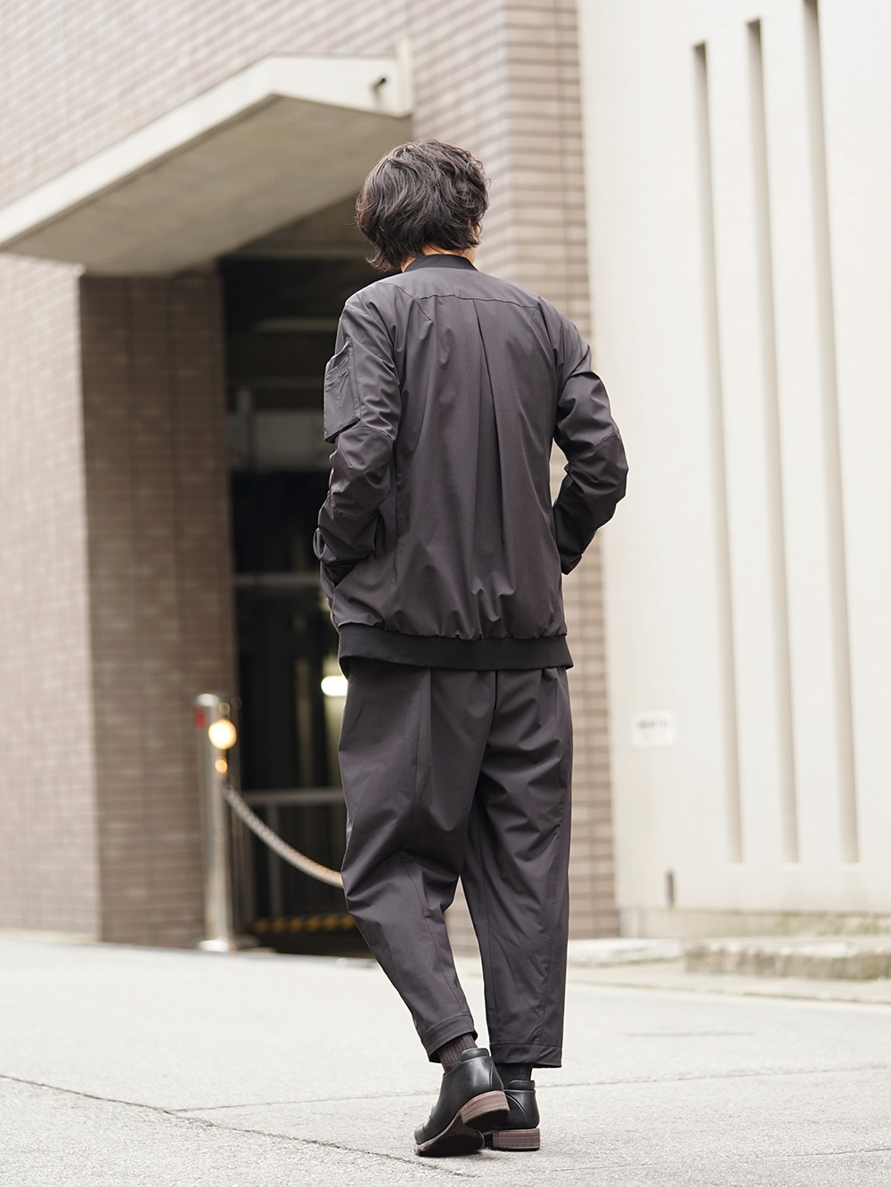 DEVOA 19SS Silk Linen Canvas Sand Blast Finish Suit Style