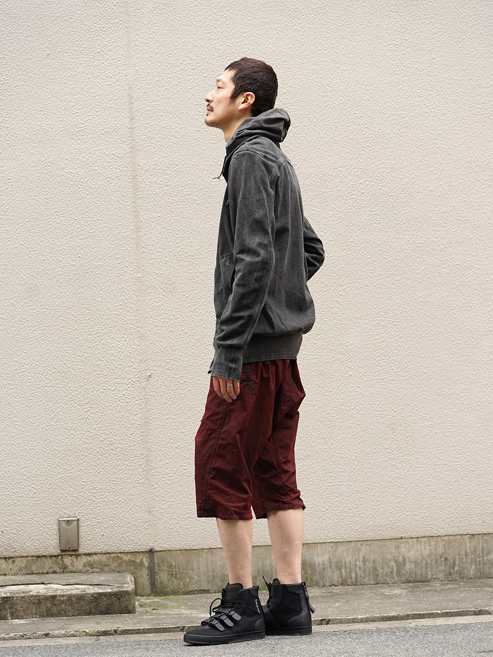 ISAAC SELLAM 19SS Silk Linen Canvas Sand Blast Finish Suit Style