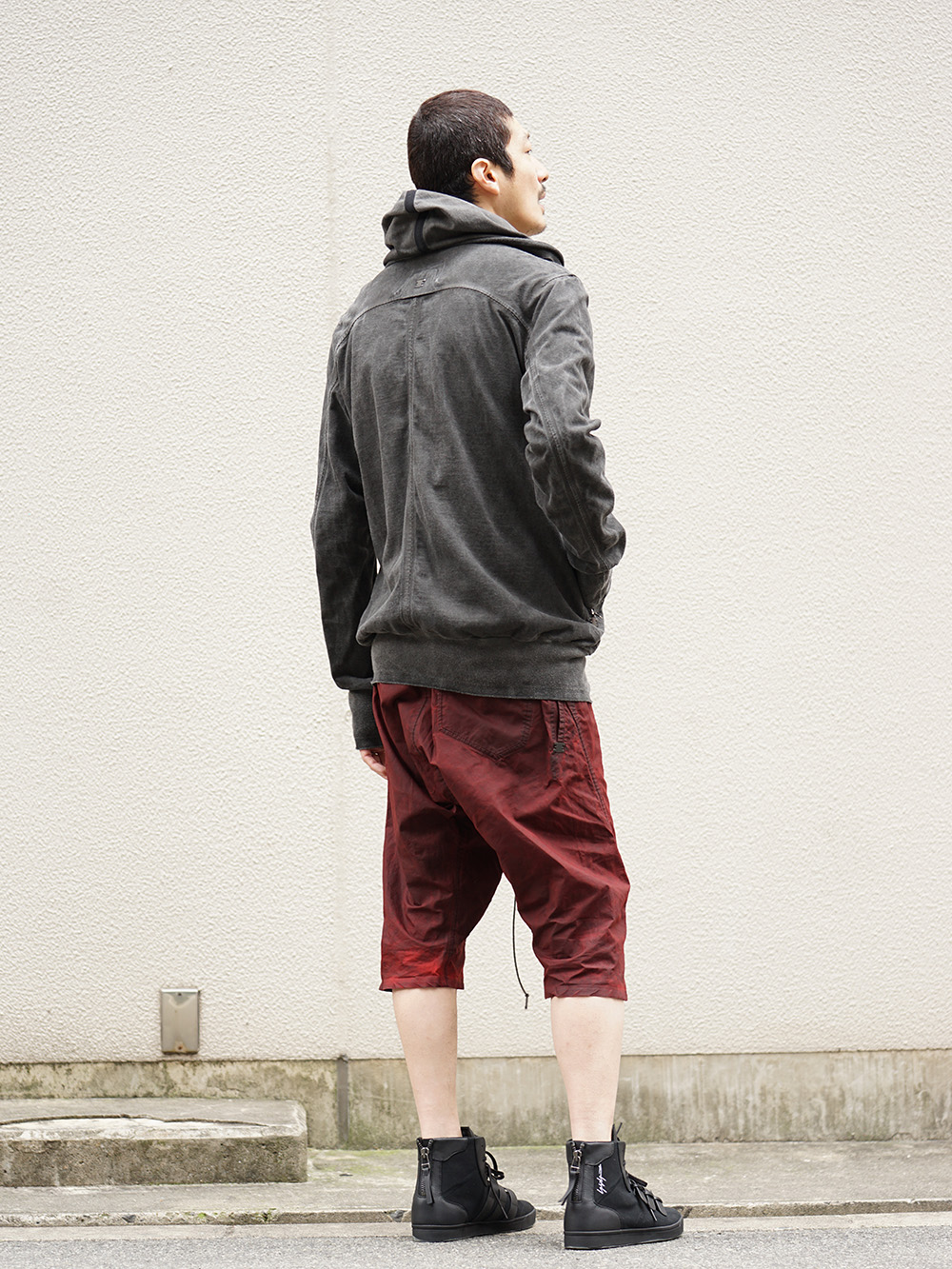 ISAAC SELLAM 19SS Silk Linen Canvas Sand Blast Finish Suit Style