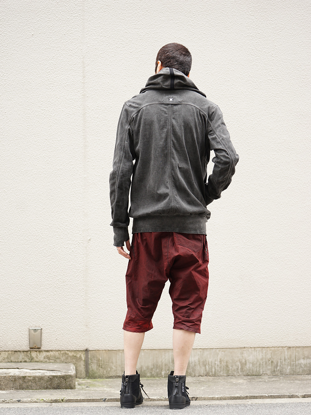 ISAAC SELLAM 19SS Silk Linen Canvas Sand Blast Finish Suit Style