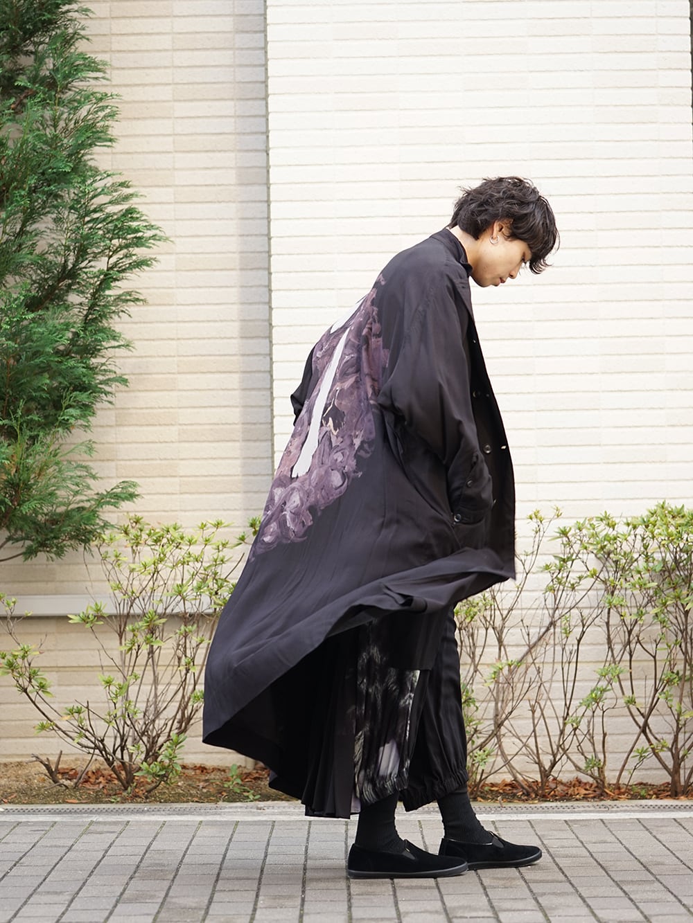 Yohji Yamamoto 19SS W Stand Back Print Coat Style - FASCINATE BLOG