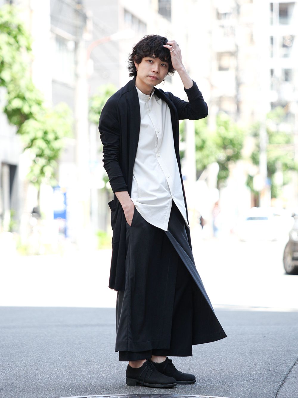 DEVOA 19SS Long cardigan × HAKAMA Pants Style - 4-001