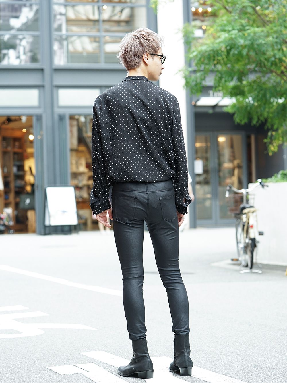 GalaabenD 19AW Chiffon star print tie neck shirt Style - 3-003