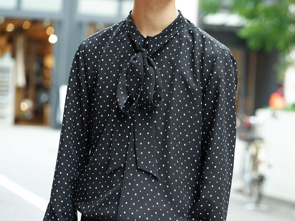 GalaabenD 19AW Chiffon star print tie neck shirt Style - 3-006