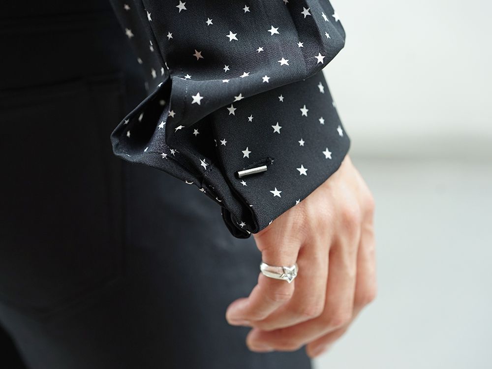 GalaabenD 19AW Chiffon star print tie neck shirt Style - 3-005