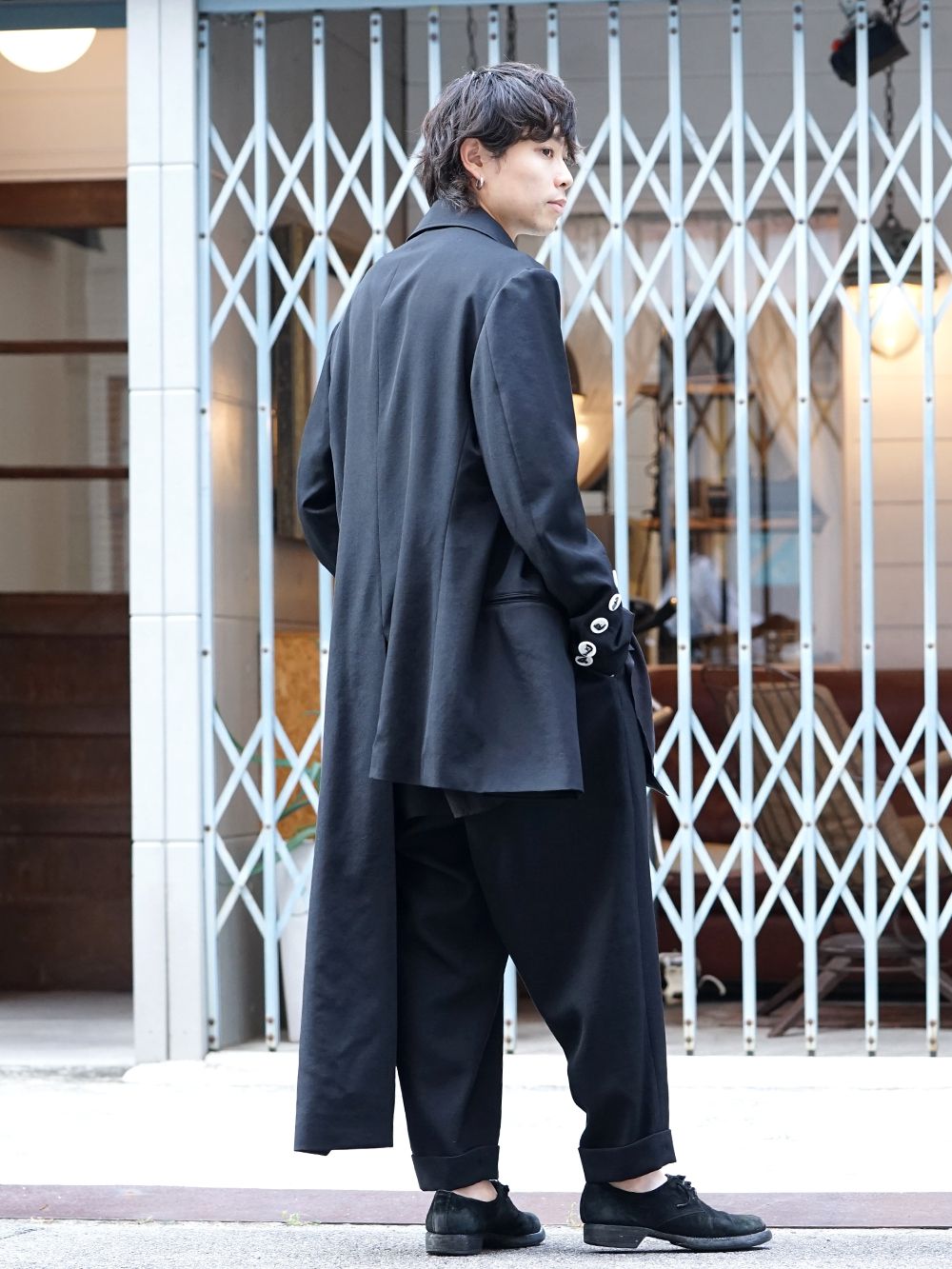 Yohji Yamamoto White Button Deformed collar Jacket Style - 1-002