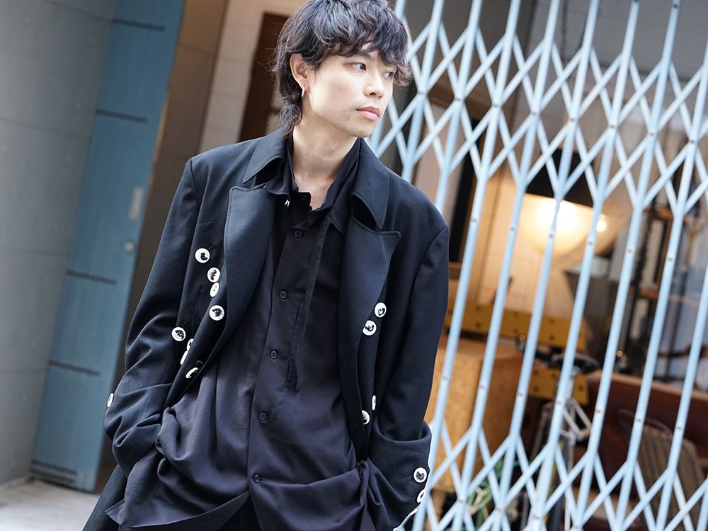 Yohji Yamamoto White Button Deformed collar Jacket Style - 2-001