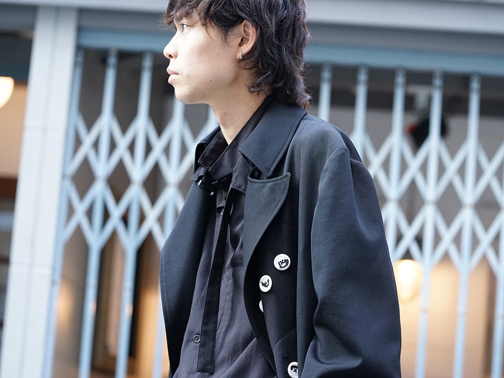 Yohji Yamamoto White Button Deformed collar Jacket Style - 2-003