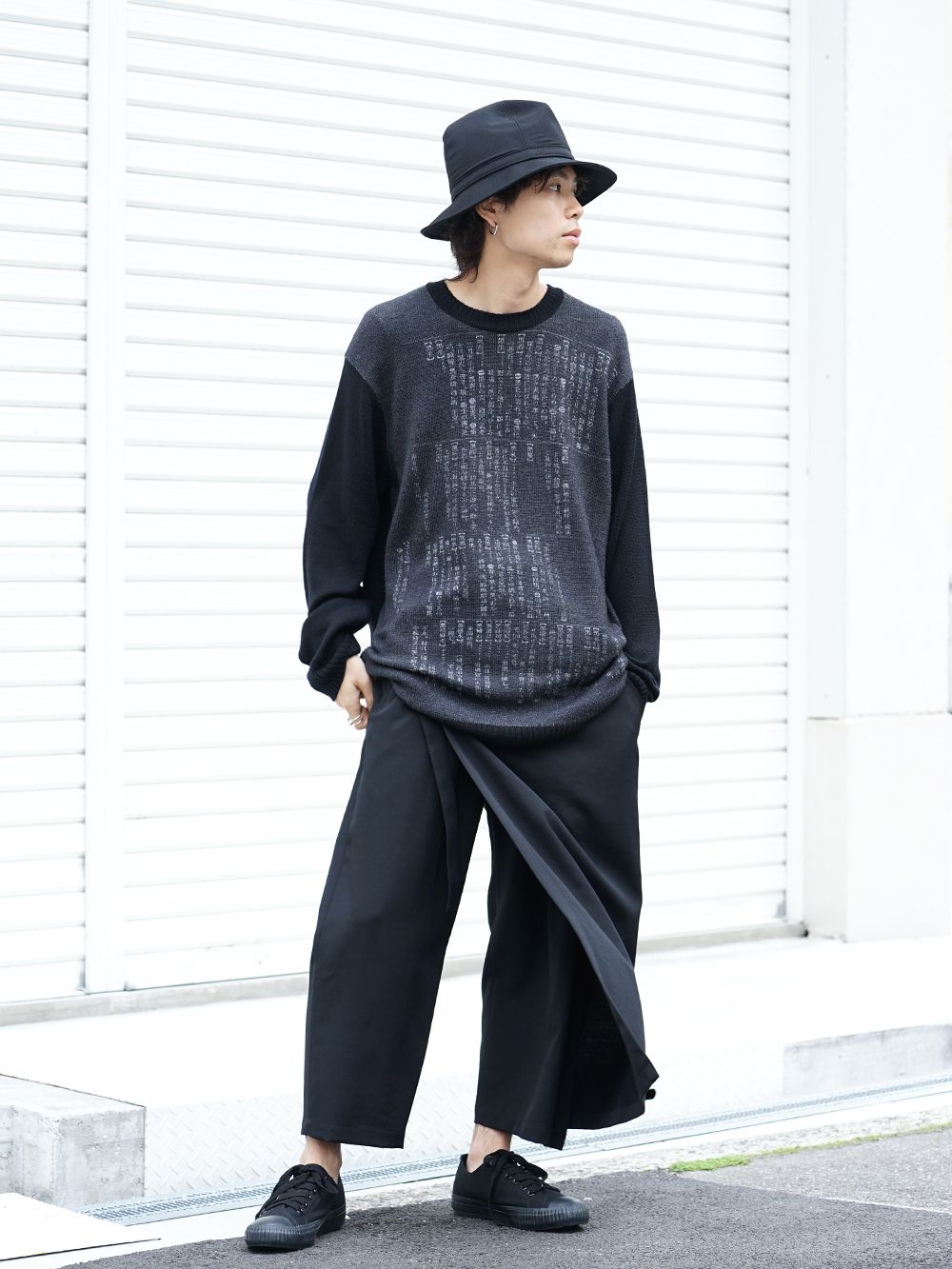 Yohji Yamamoto 19-20AW Dictionary print 7G Knit Top Style