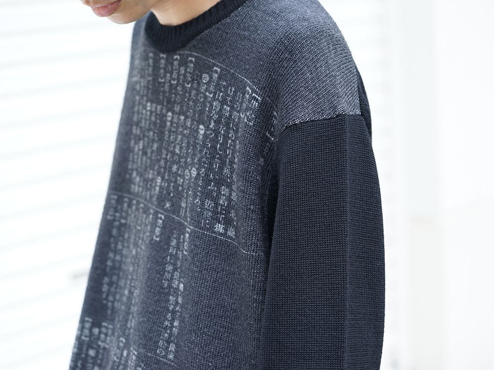Yohji Yamamoto 19-20AW Dictionary print 7G Knit Top Style - 2-003