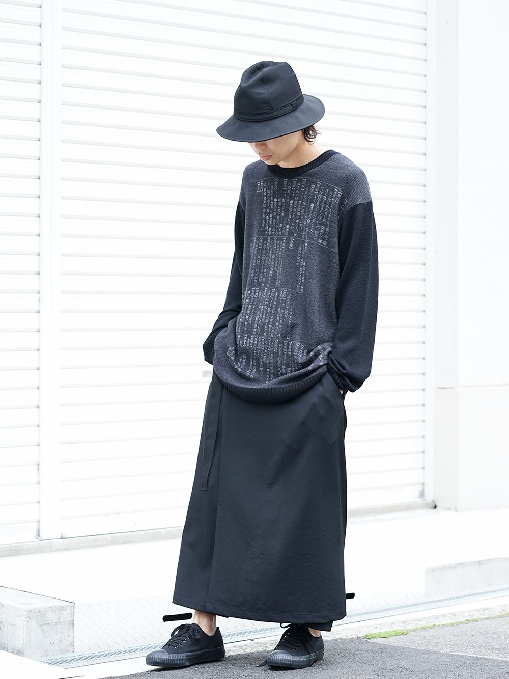 Yohji Yamamoto 19-20AW Dictionary print 7G Knit Top Style - 4-001