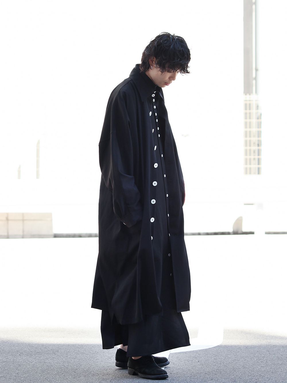 Yohji Yamamoto Gabardine Shirt Layered Style - 1-002