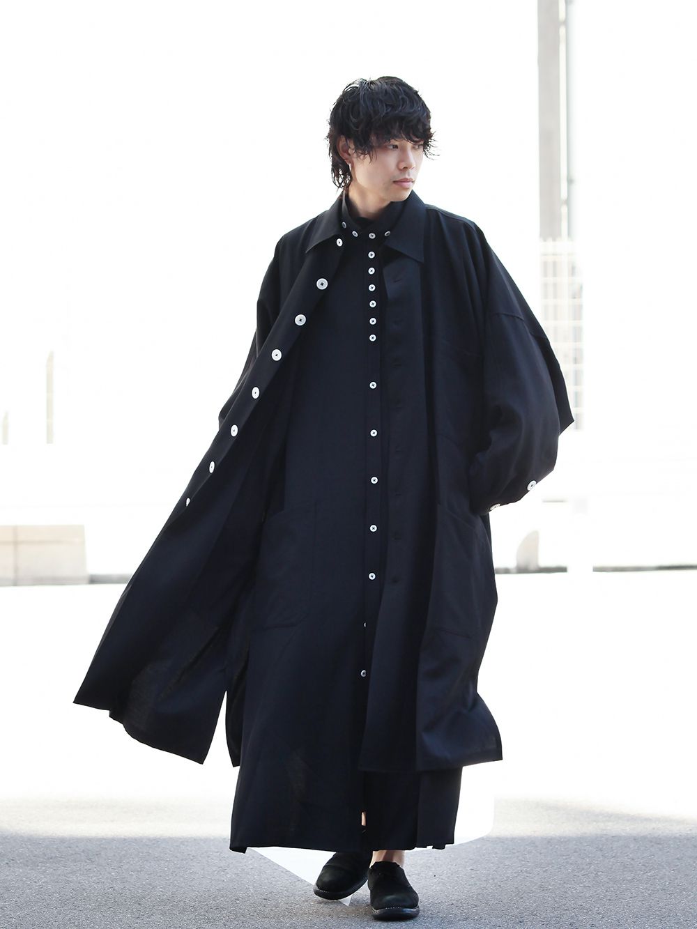 Yohji Yamamoto Gabardine Shirt Layered Style - 4-001