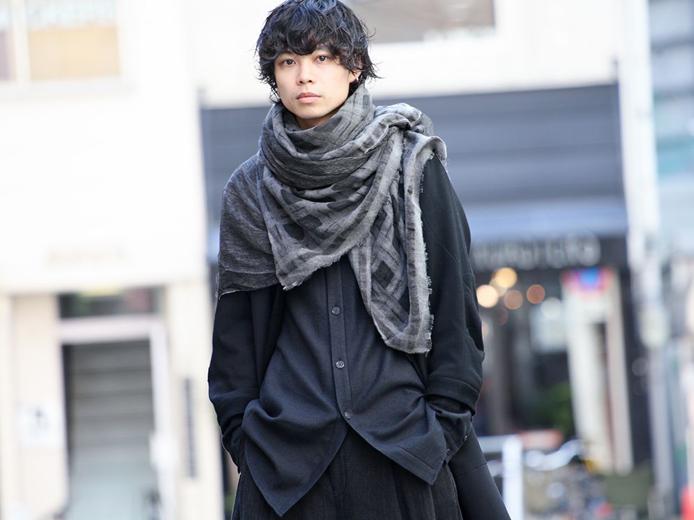 DEVOA Patchwork Coat and Scarf Combination Style - 2-001