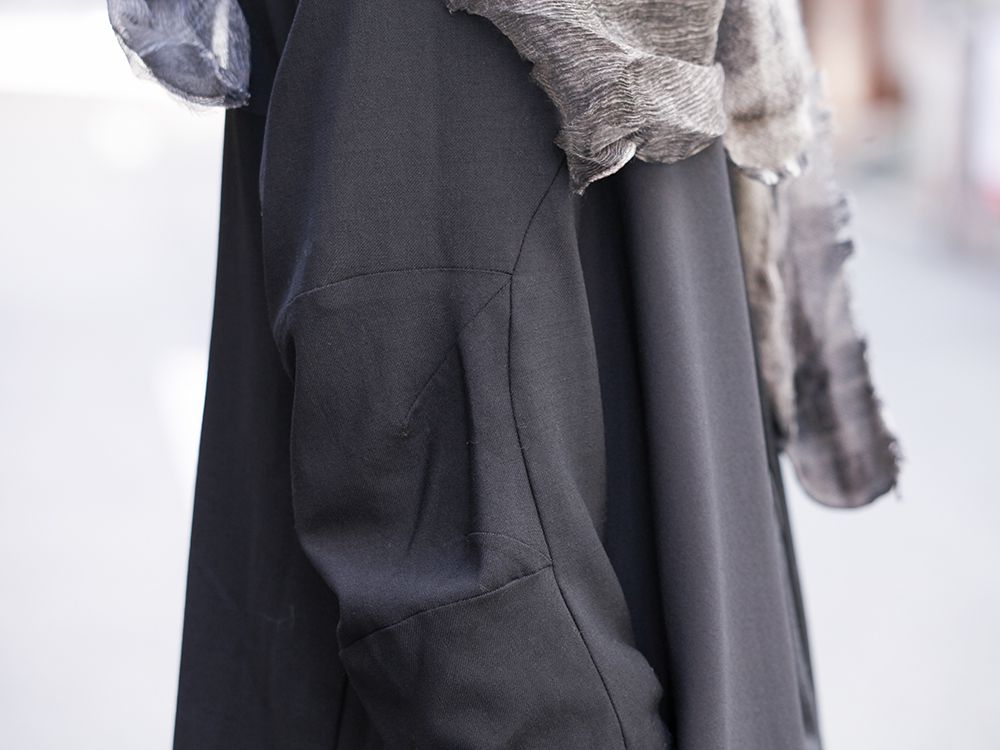 DEVOA Patchwork Coat and Scarf Combination Style - 2-005