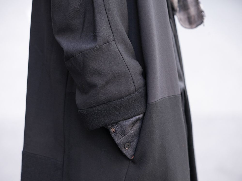 DEVOA Patchwork Coat and Scarf Combination Style - 2-006