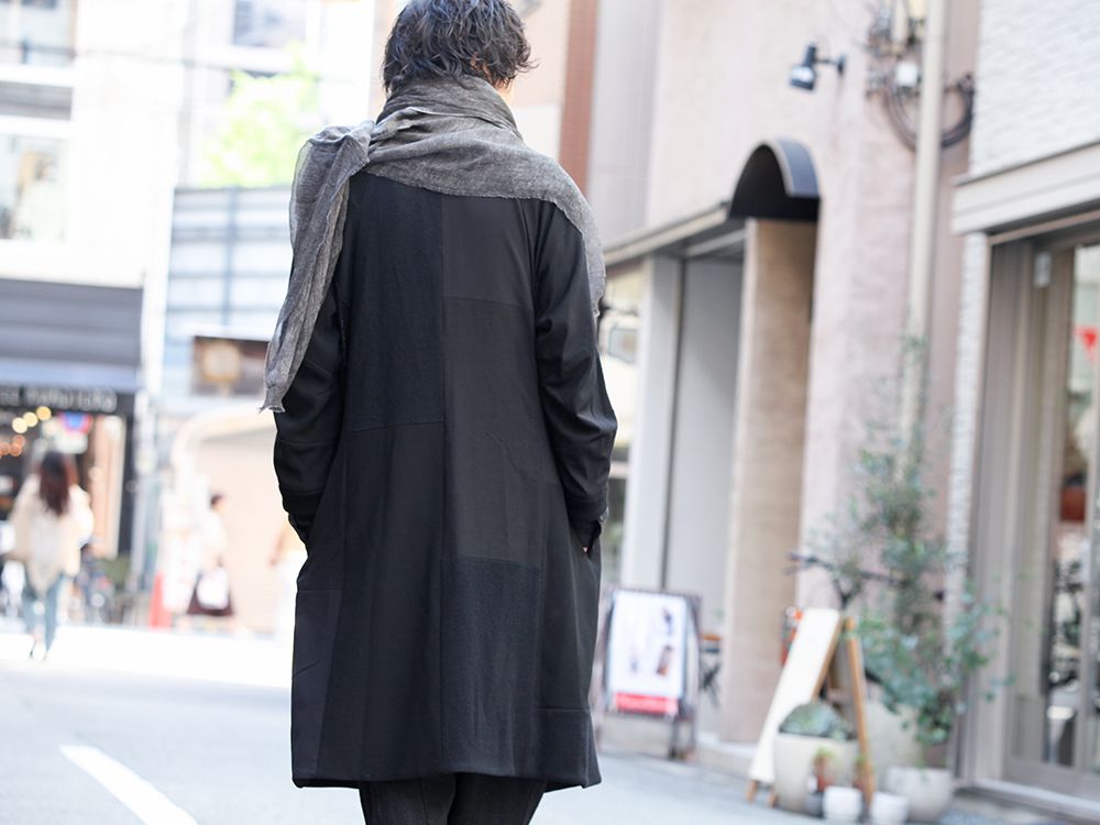 DEVOA Patchwork Coat and Scarf Combination Style - 2-006