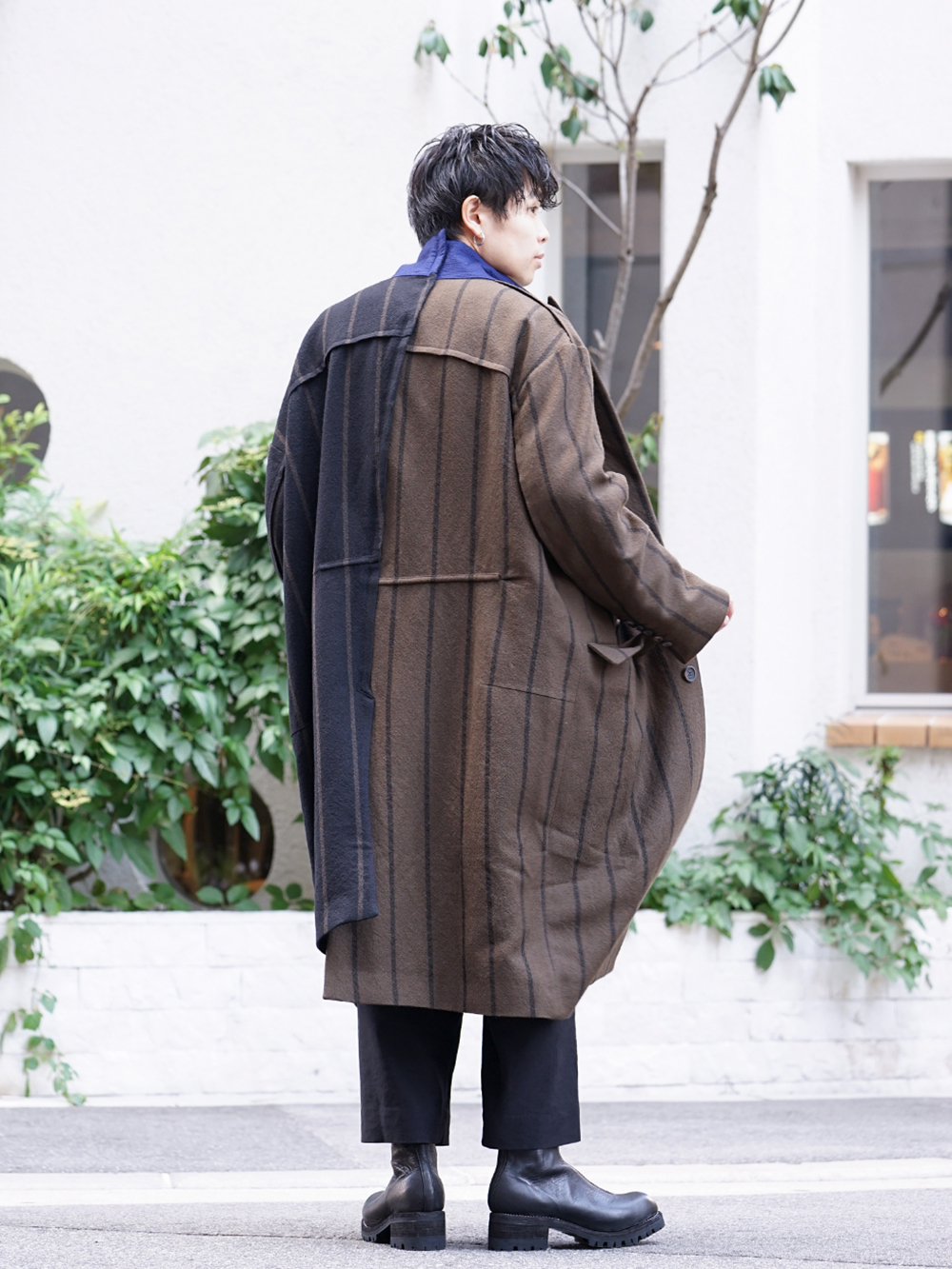 ZIGGY CHEN 19-20AW Asymmetric Stripe Coat New arrivals - FASCINATE