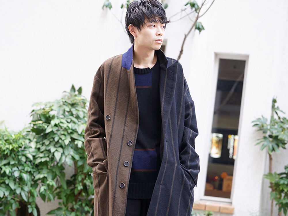 ZIGGY CHEN 19-20AW Asymmetric Stripe Coat New arrivals - 2-002