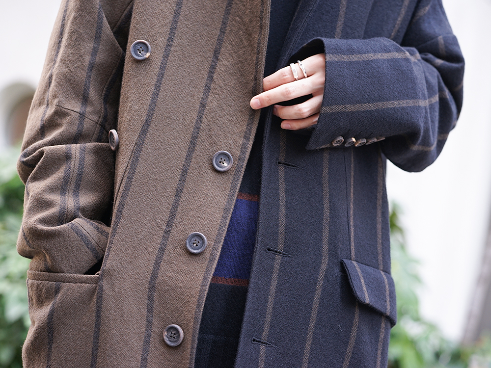 ZIGGY CHEN 19-20AW Asymmetric Stripe Coat New arrivals - 2-004