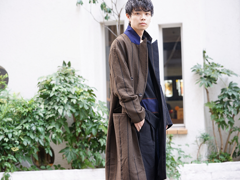 ZIGGY CHEN 19-20AW Asymmetric Stripe Coat New arrivals - 2-009
