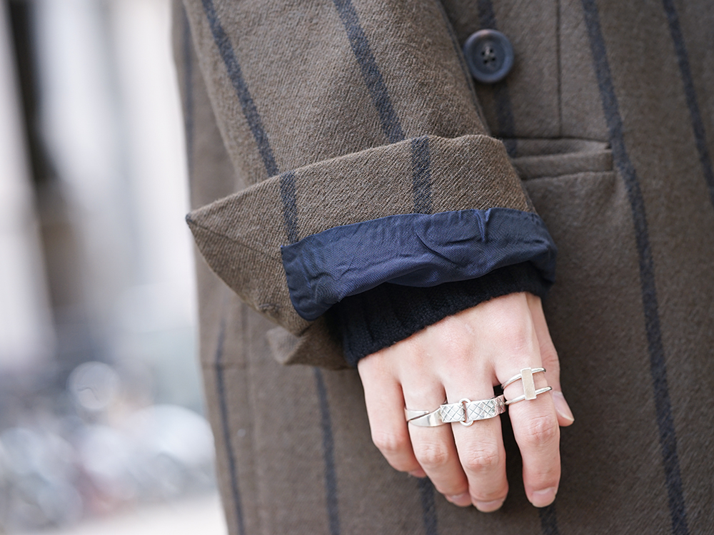 ZIGGY CHEN 19-20AW Asymmetric Stripe Coat New arrivals - 2-011