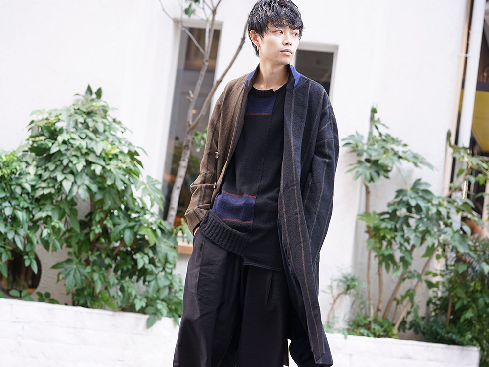 ZIGGY CHEN 19-20AW Asymmetric Stripe Coat New arrivals - 4-001